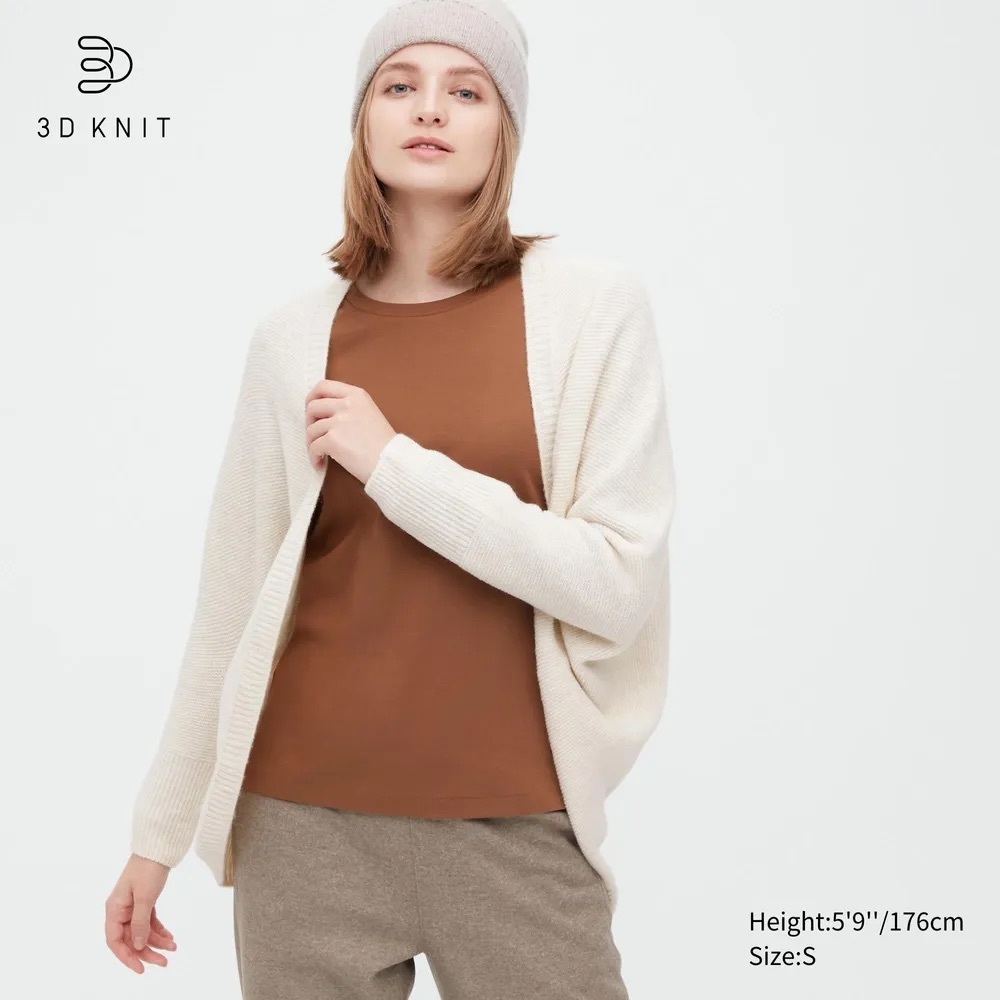 UNIQLO 3D KNIT SOUFFLÉ YARN CARDIGAN (Off white)
